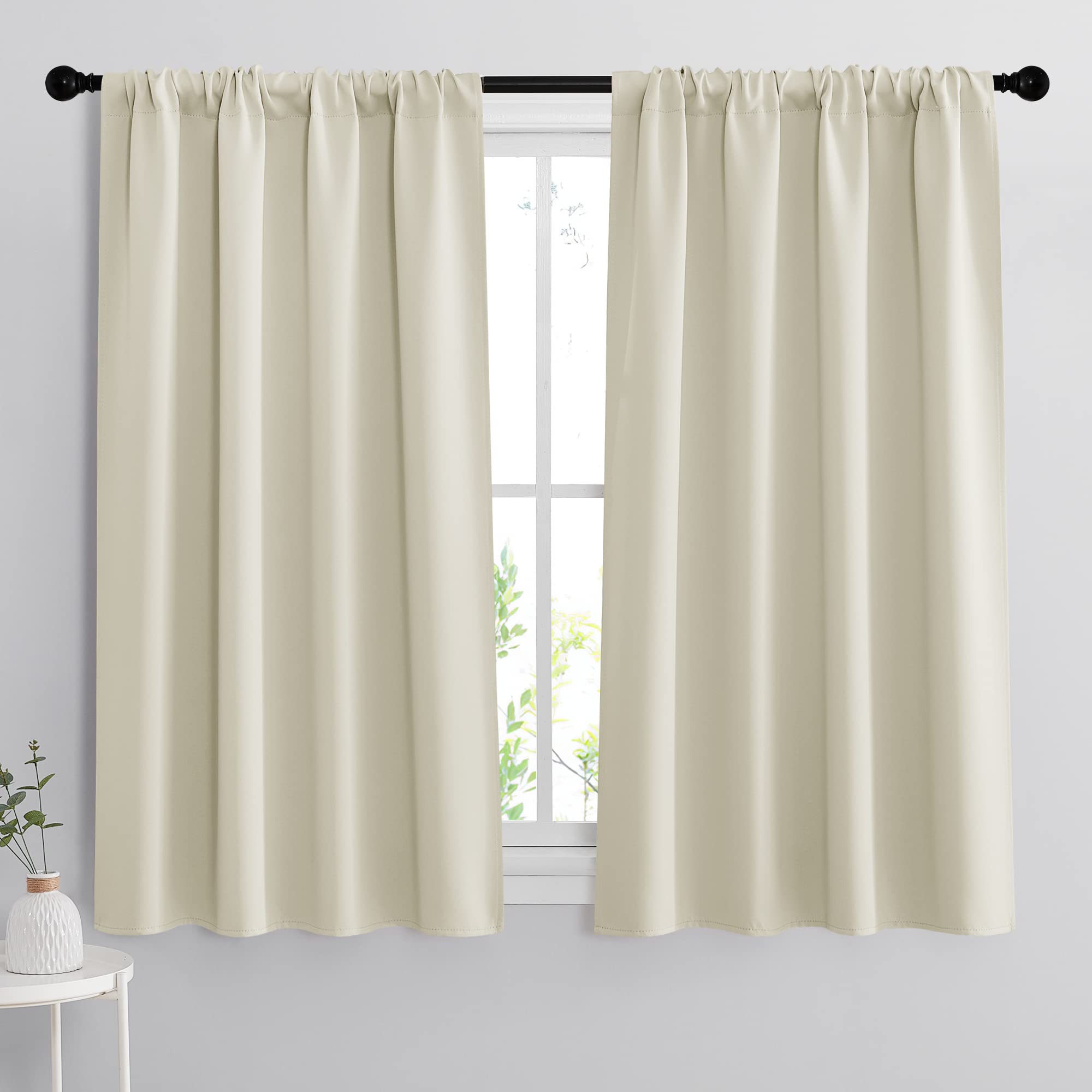 Curtains for Bedroom Living Room Nursery Office 63 inches Long (2 Count)