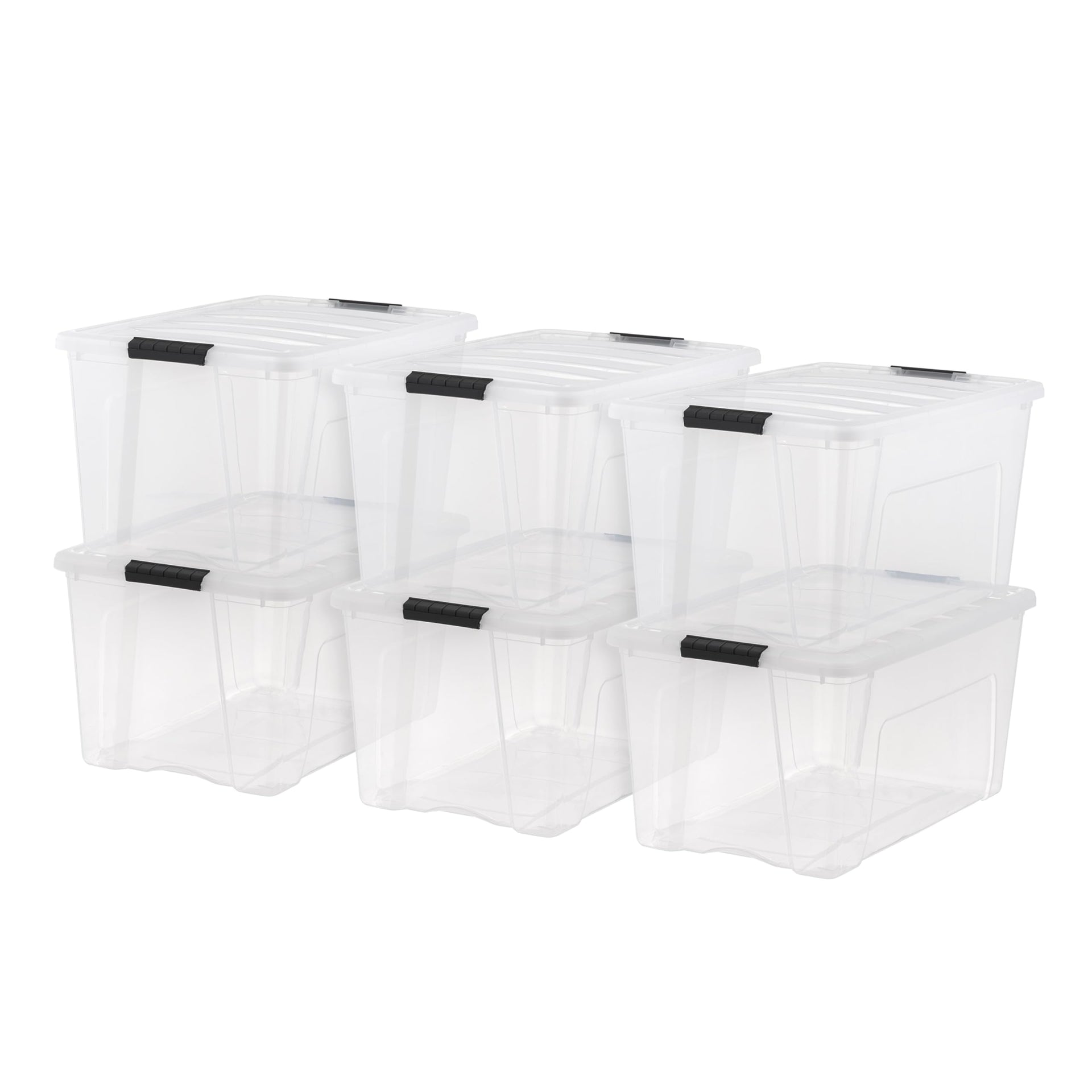 6 Pack 72 Quart Storage Bins with Lids (6 Count)