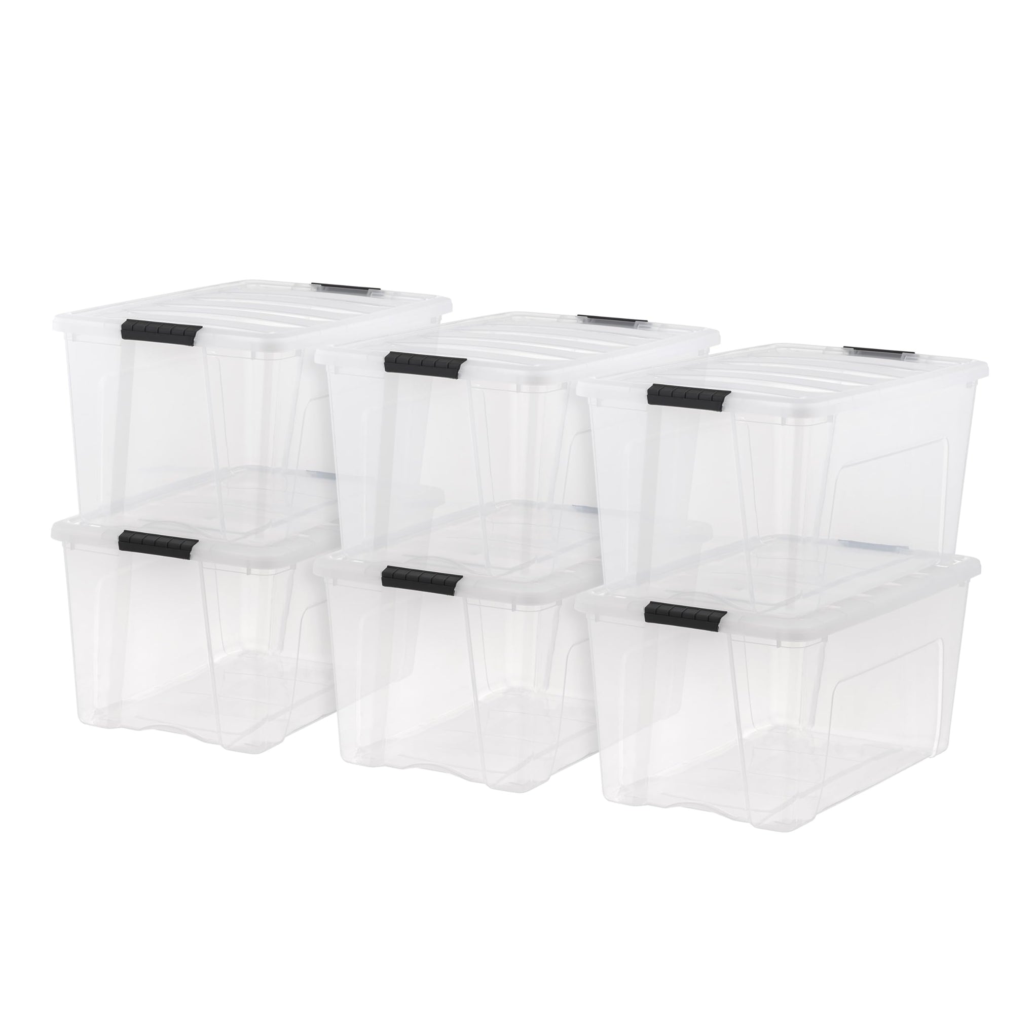 6 Pack 72 Quart Storage Bins with Lids (6 Count)