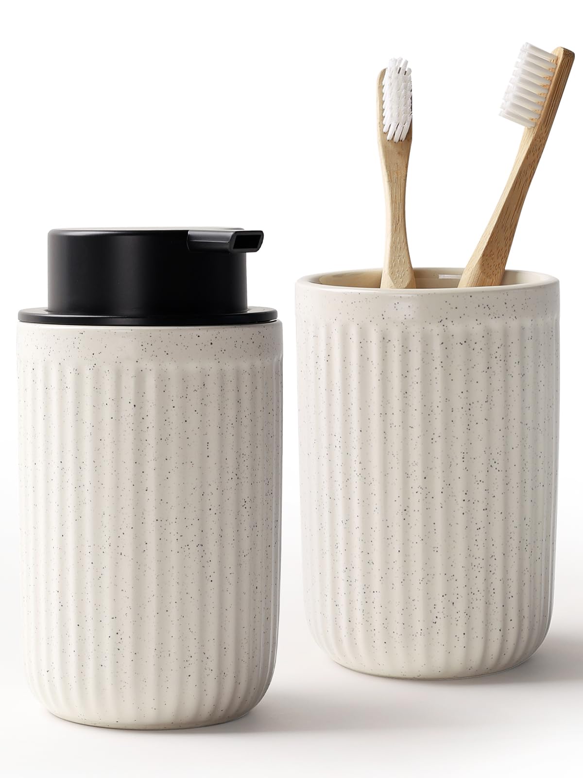 Soap Dispenser and Toothbrush Holder Set (2 Count)