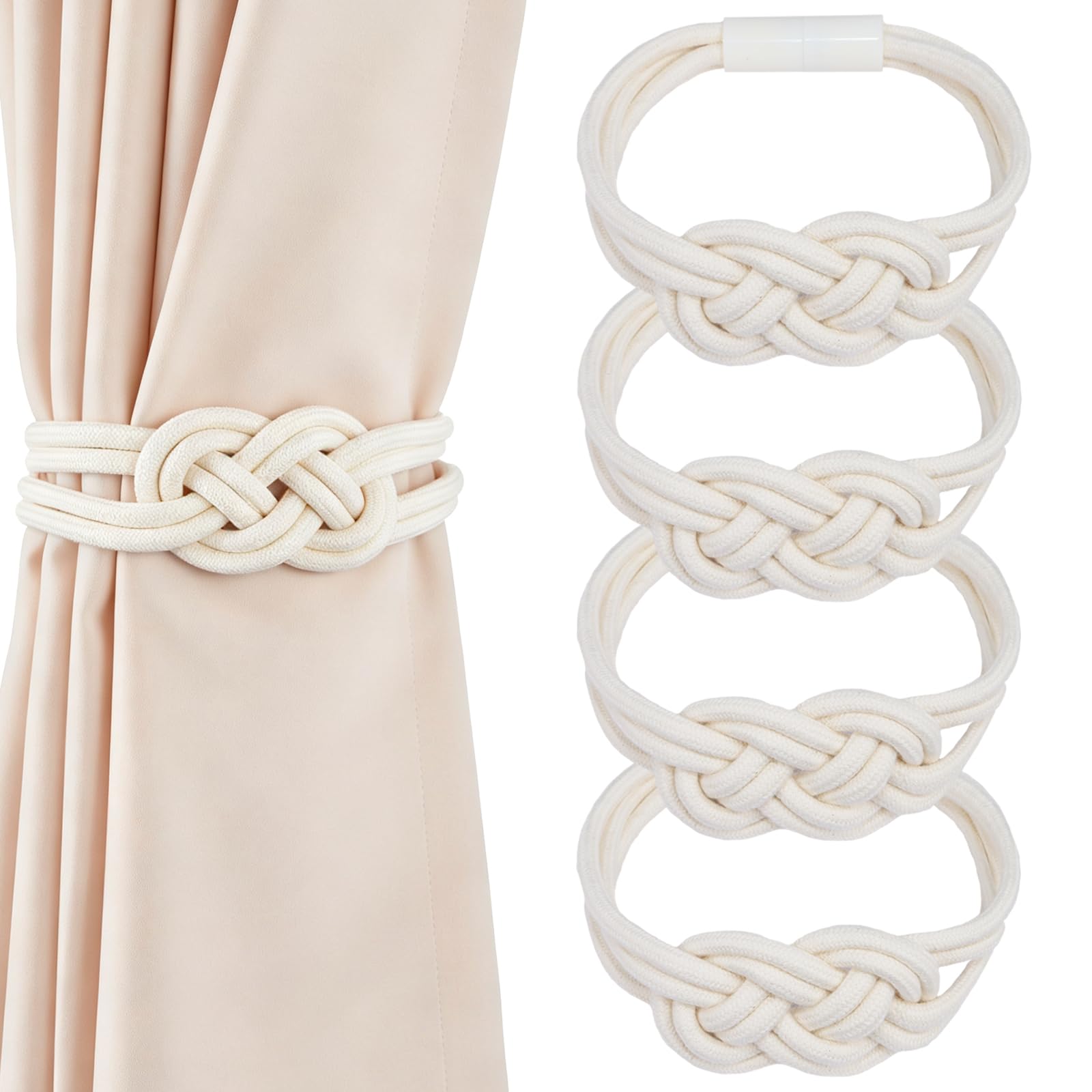 4 Pack Magnetic Curtain Tiebacks