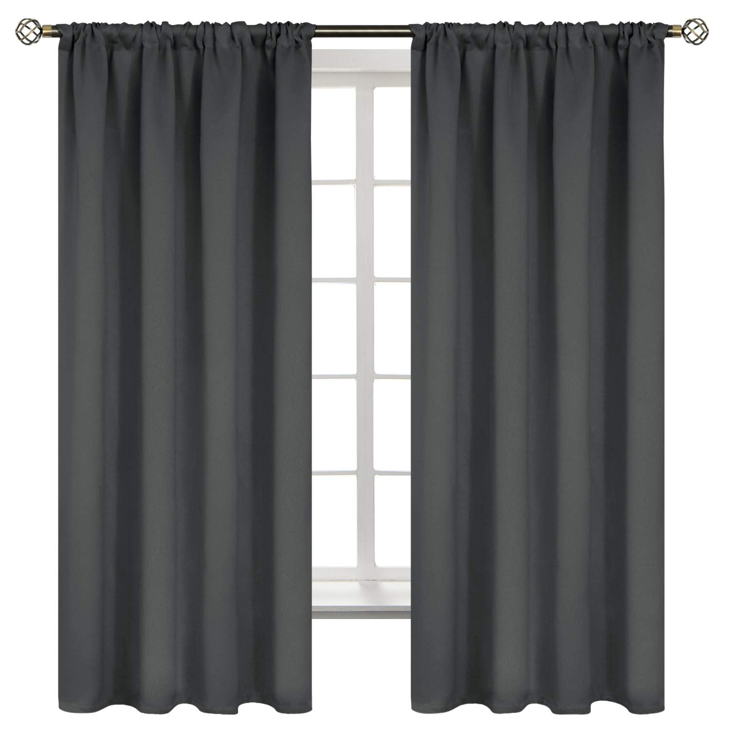 Thermal Blackout Curtains 63 Inches Length for Bedroom Window