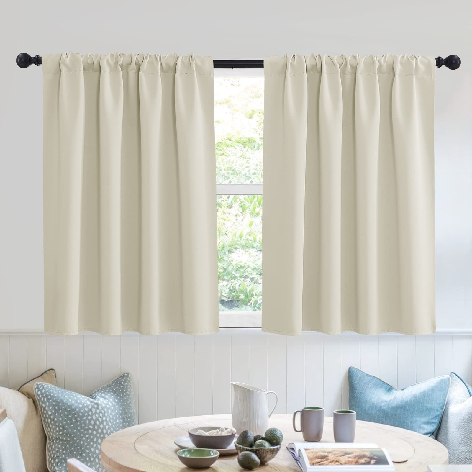 Short Curtains for Small Window Kitchen Bathroom Cafe RV Camper