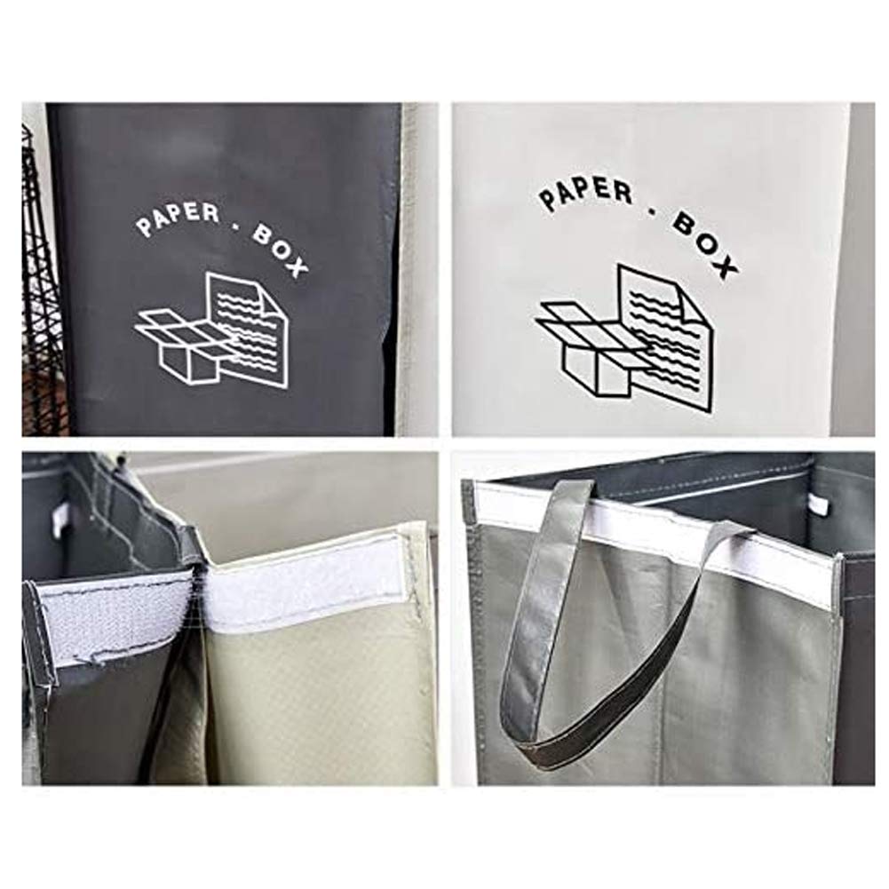 Separate Recycling Waste Bin Bags for Kitchen Home Recycle Garbage Trash Sorting Bins Organizer Waterproof Baskets Compartment Container (2 Count)