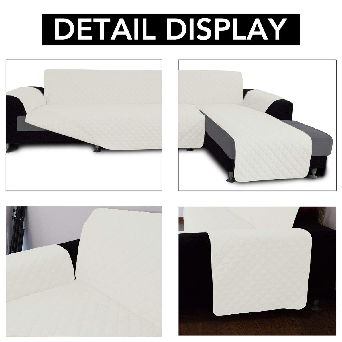 Reversible L Shape Sectional Couch Cover