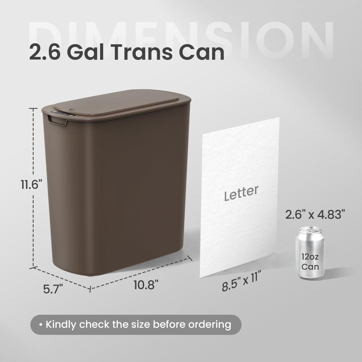 Automatic Motion Sensor Bathroom Trash Can with Lid