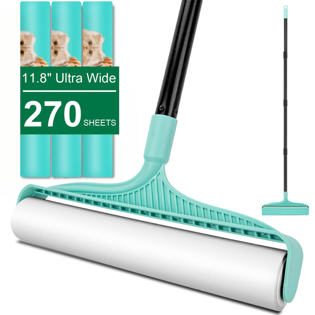 Large Lint Rollers for Pet Hair Extra Sticky (270 Count)