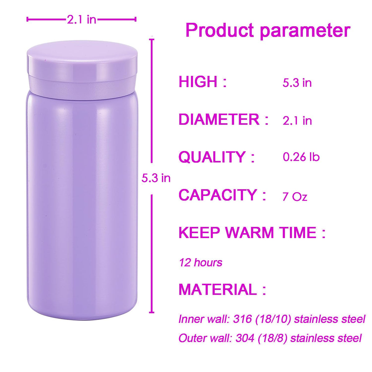 Mini Thermos Cute Water Bottle