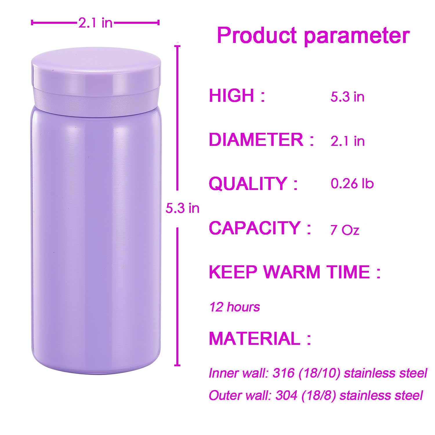 Mini Thermos Cute Water Bottle