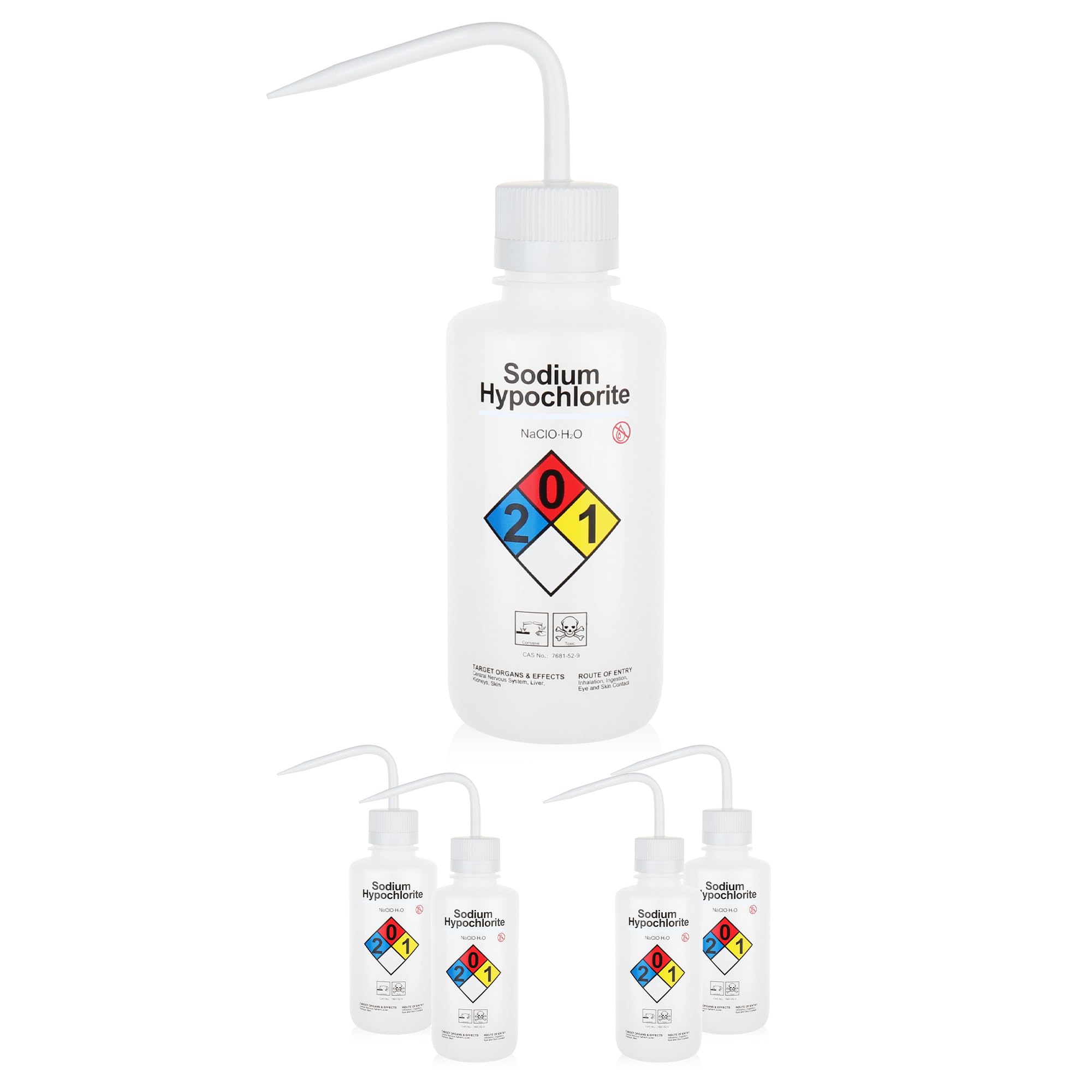 4pcs of Sodium Hypochloride Wash Bottles (4 Count)