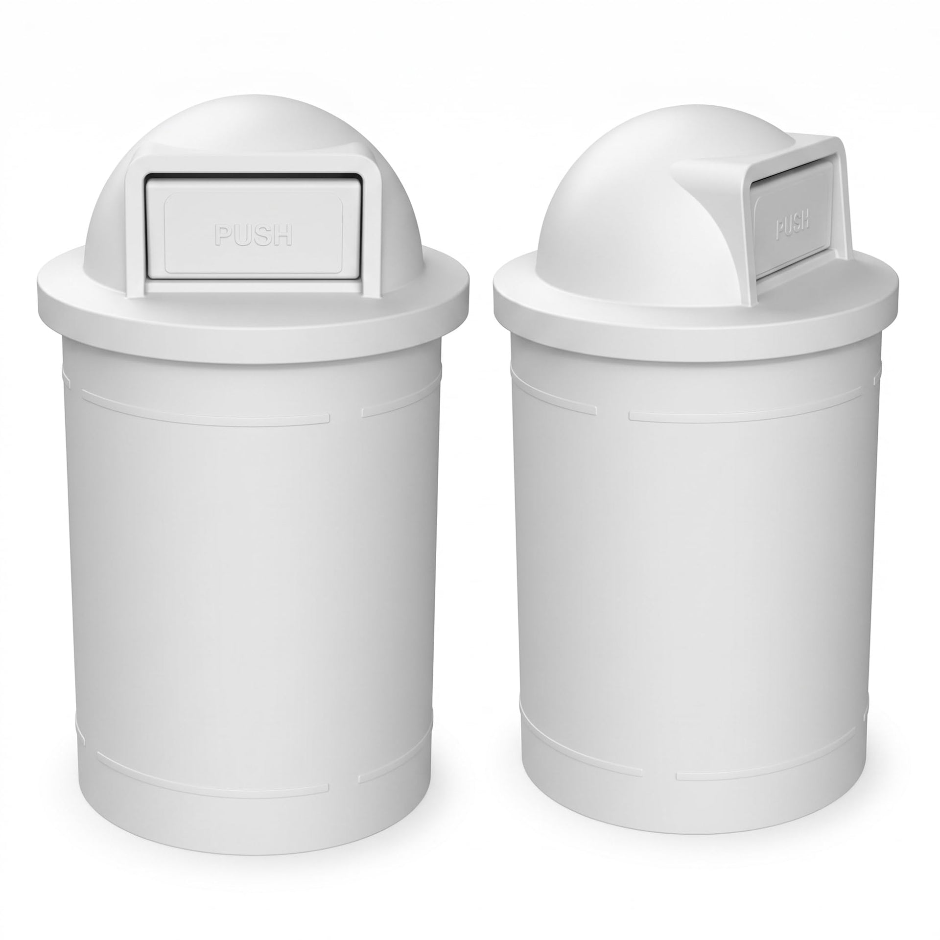 Campus Collection 55 Gallon Plastic Commercial Garbage Can with Push Lid