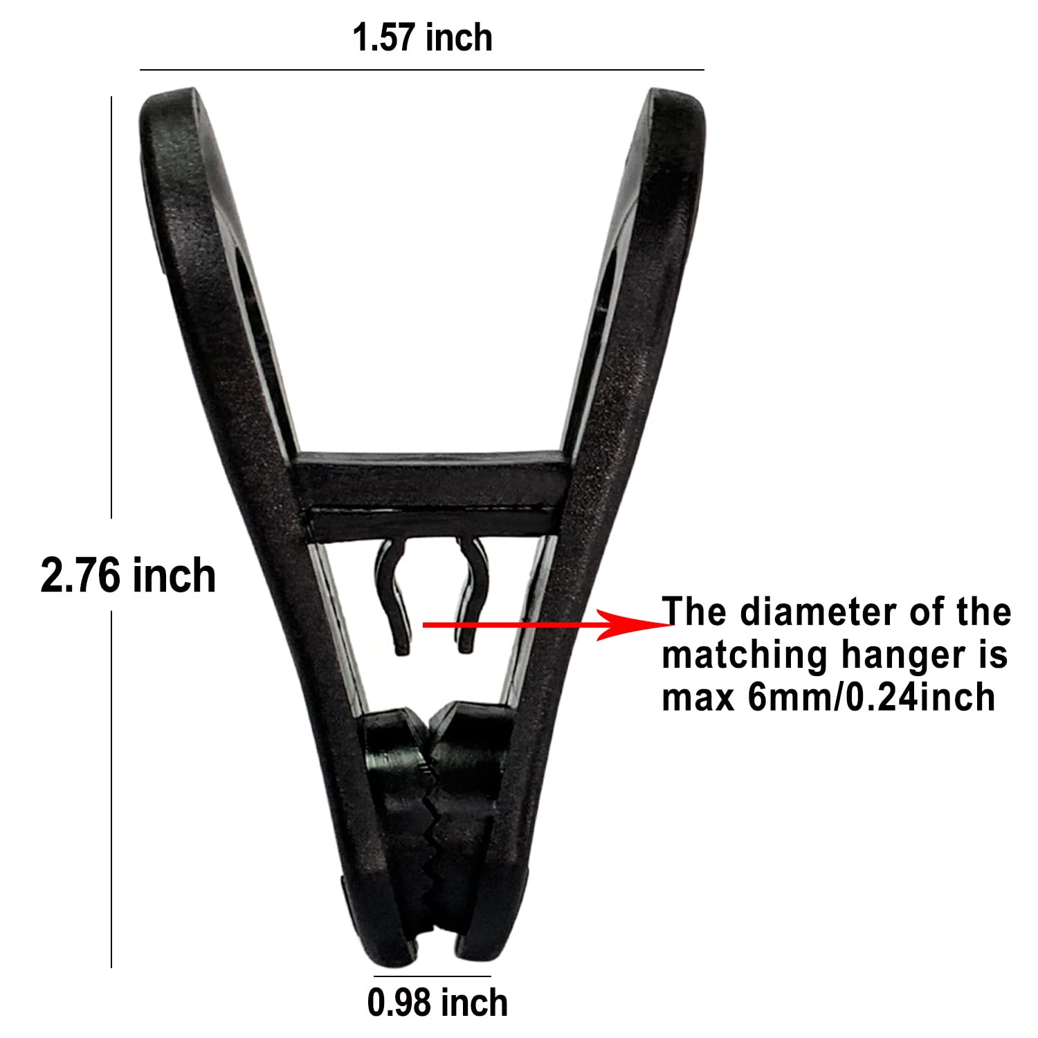 Black Hanger Clips 30 PCS (30 Count)