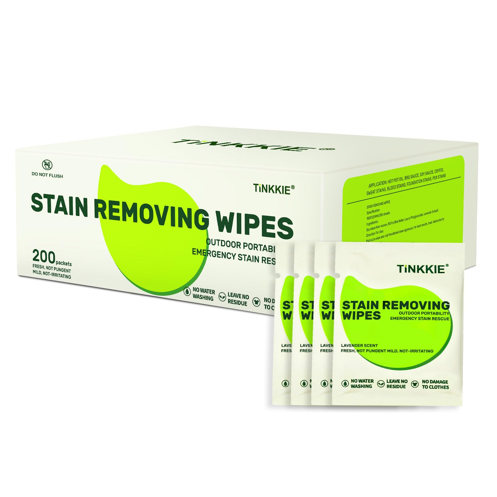 Stain Remover Wipes for Clothes & Fabric (200 Count)