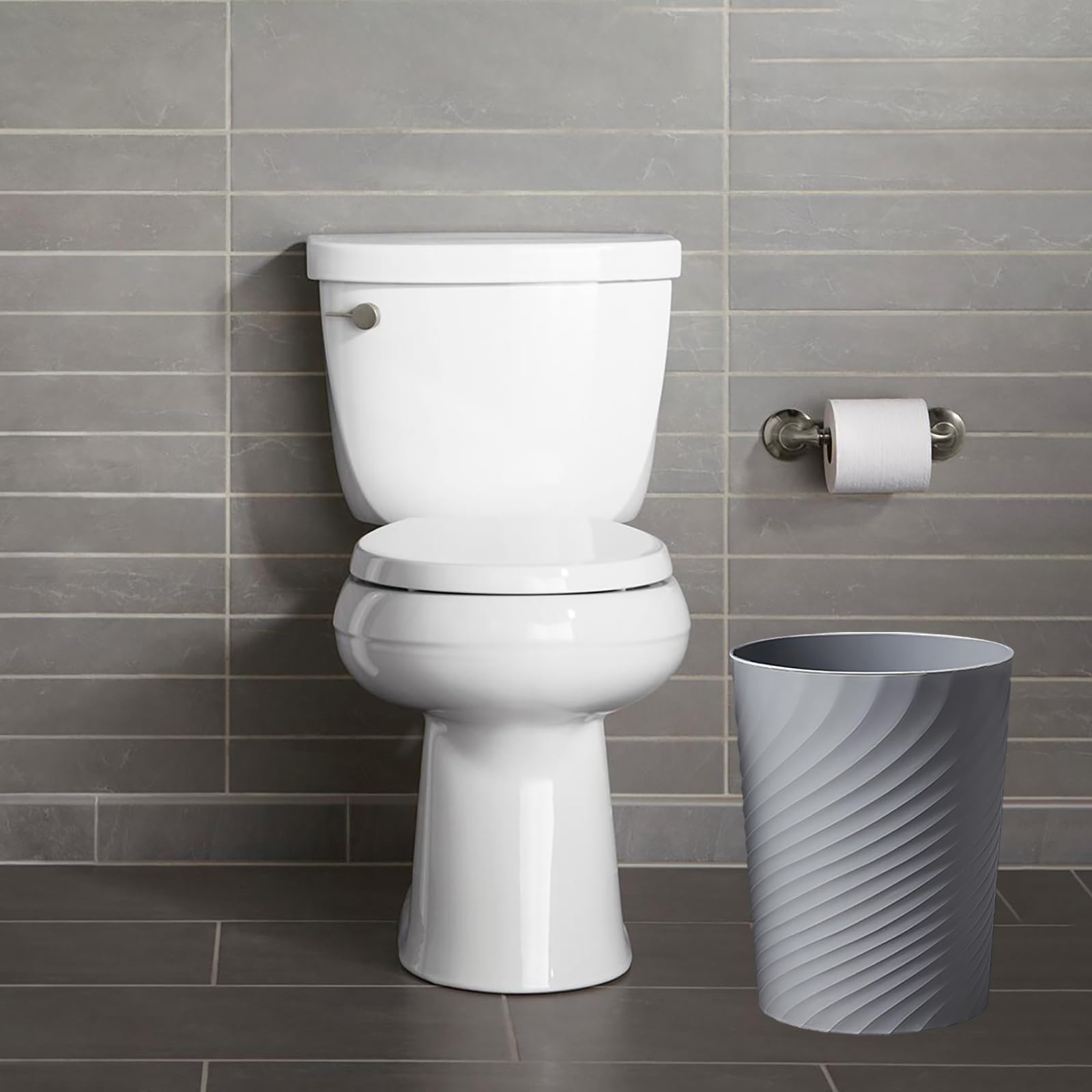 Small Bathroom Trash Can 1.8 Gallon Garbage Can Waste Basket Recycling Bin for Dorm Bedroom Office Kitchen (2 Count)