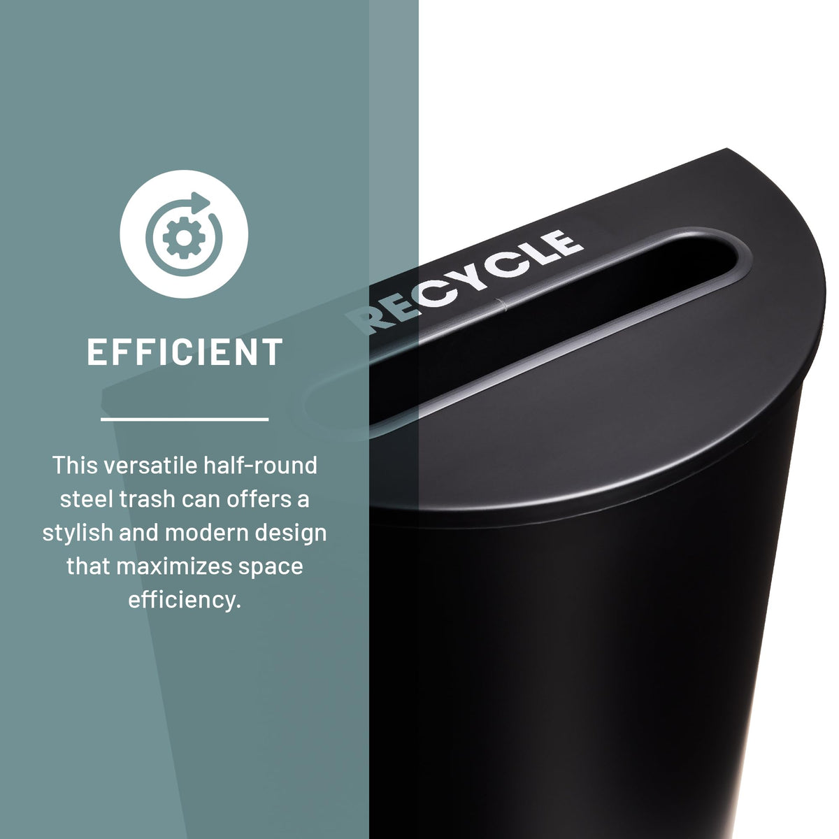 Trash Can 15 Gallon Garbage Bin with Dual Trash and Recycling Lids