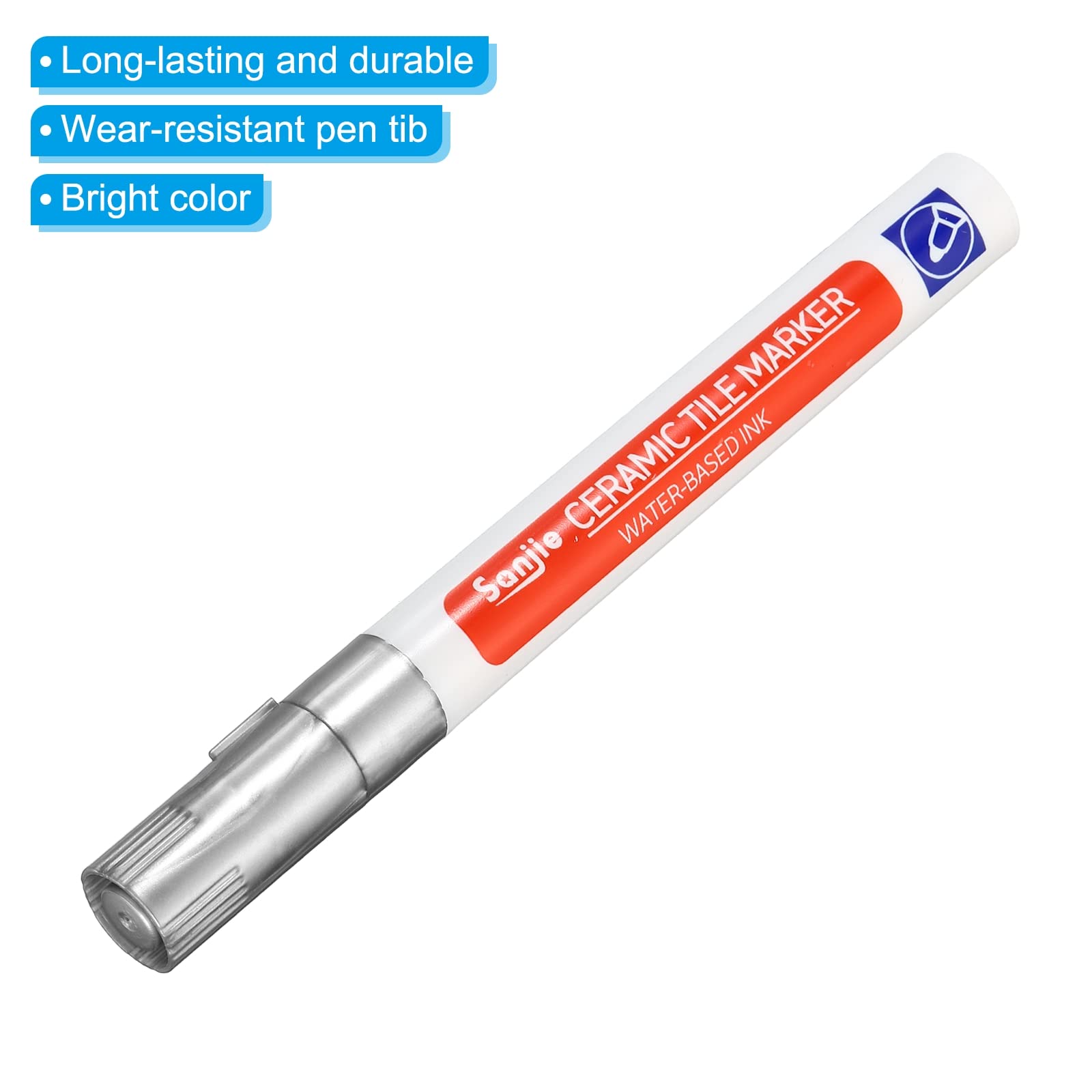 Grout Pen 4 Pack Silver Tile Marker Waterproof Grout Sealer Pen Tile Repair Pens Paint Pens for Wall Floor Bathroom Kitchen Refresh (4 Count)