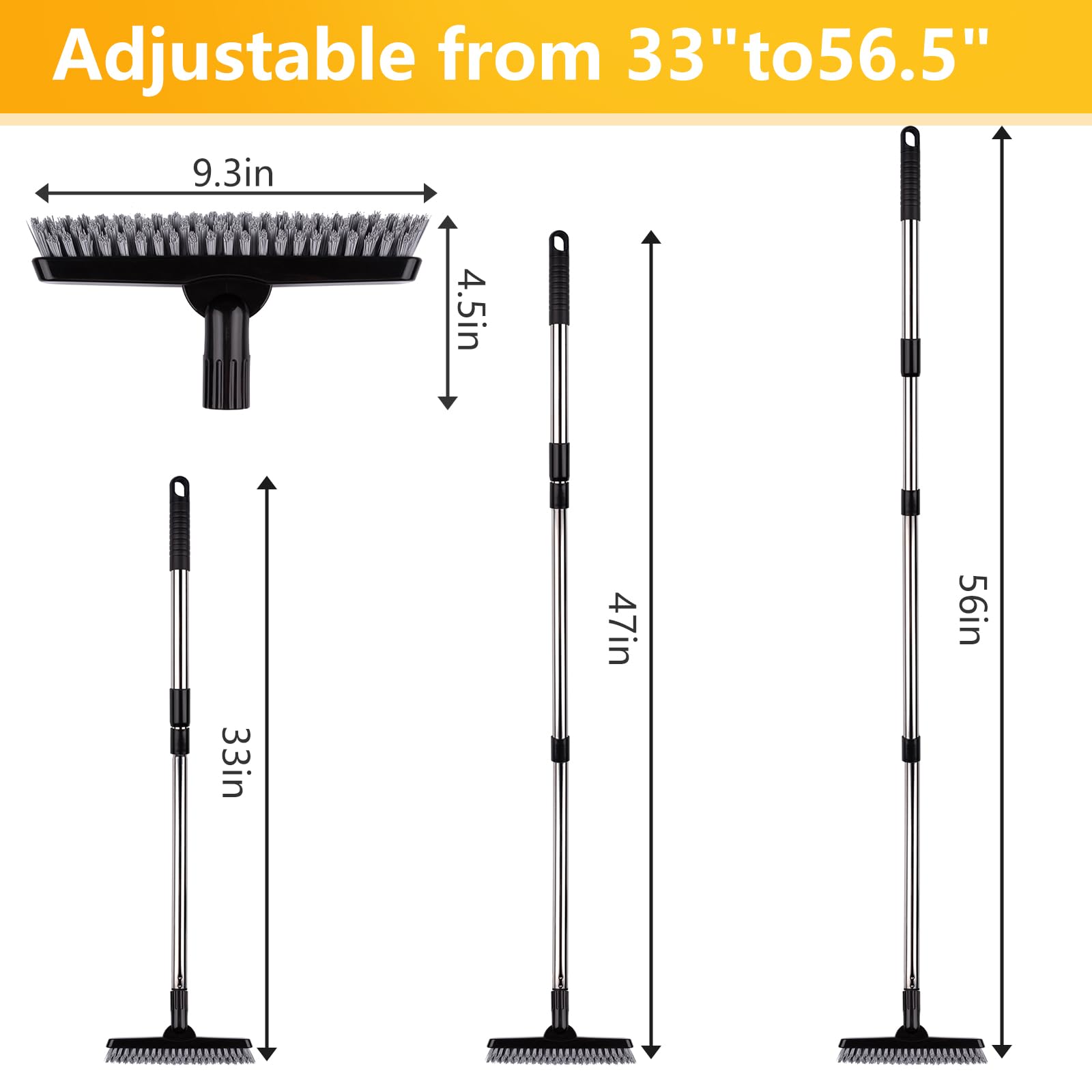 2 Pack Grout Brush with Long Handle (2 Count)