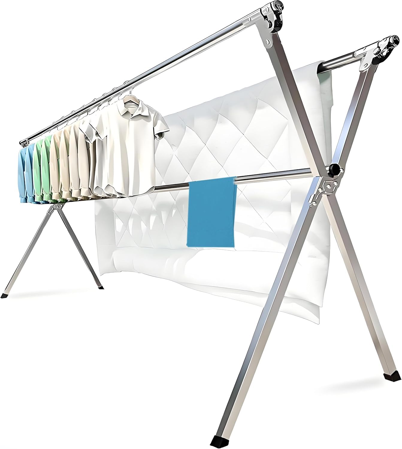 AZK Clothes Drying Rack Extendable Laundry Drying Rack with 20 Hooks