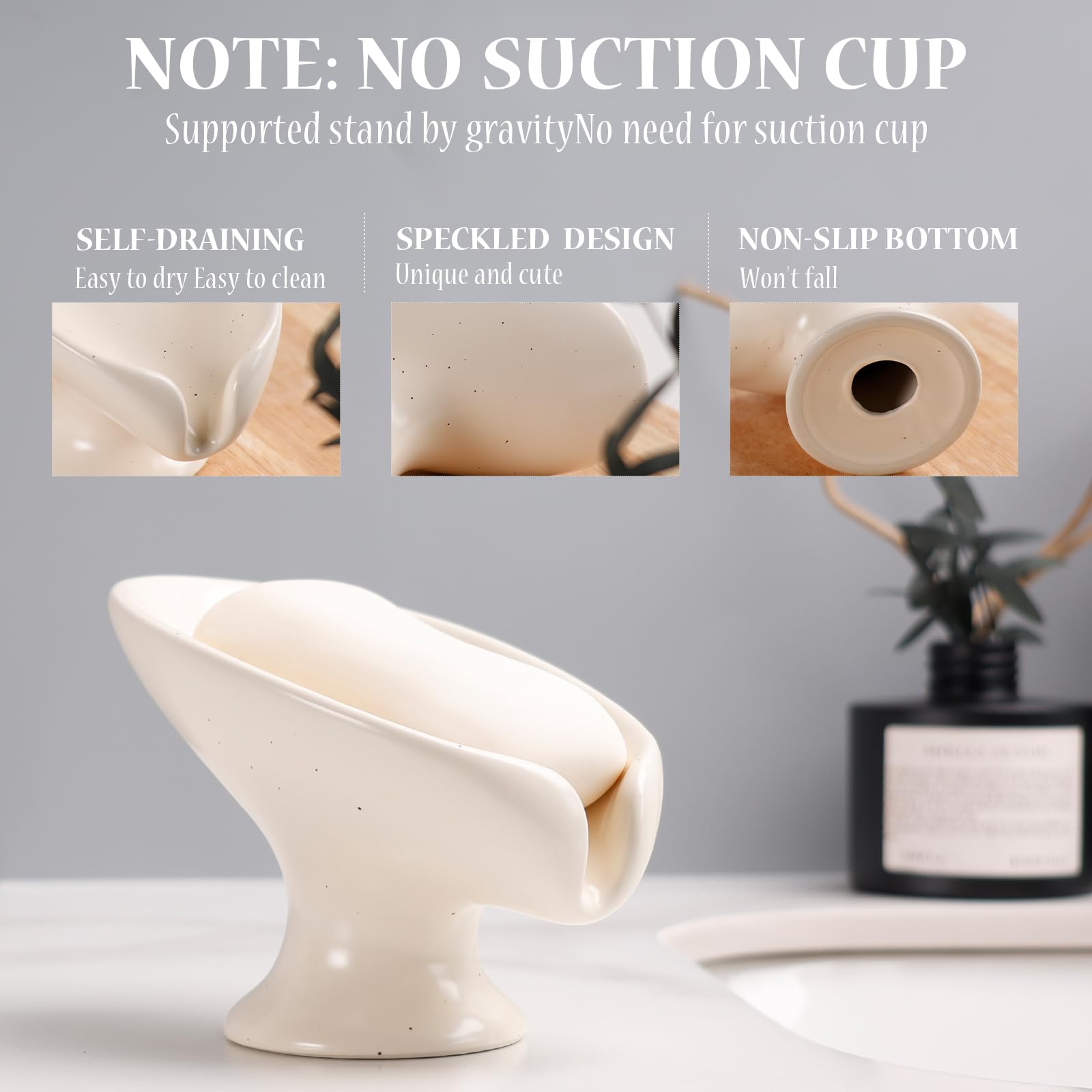 Soap Dish Self Draining Bar Soap Holder for Bathroom Sink