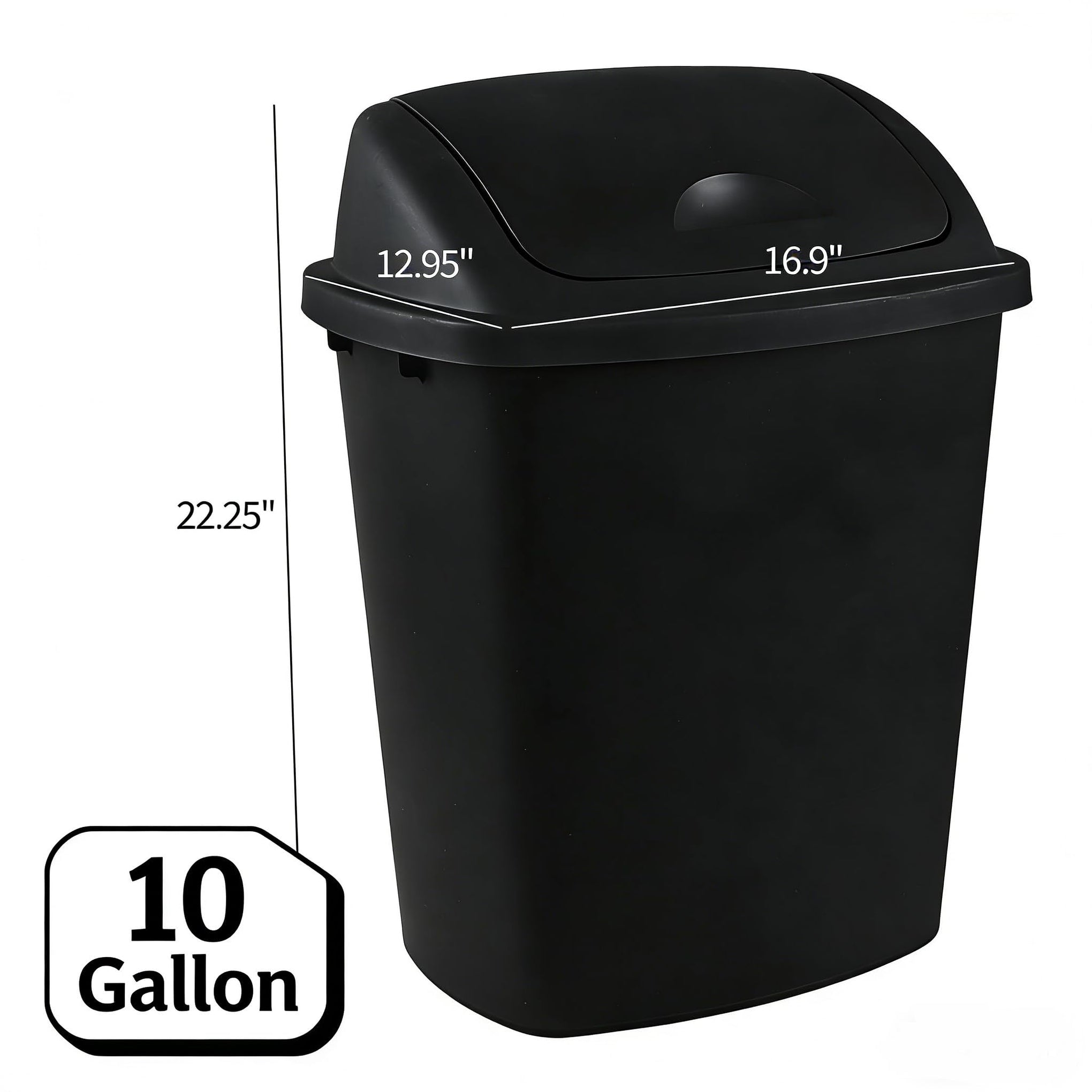4 Pack 10 Gallon Swing Top Trash Can (4 Count)