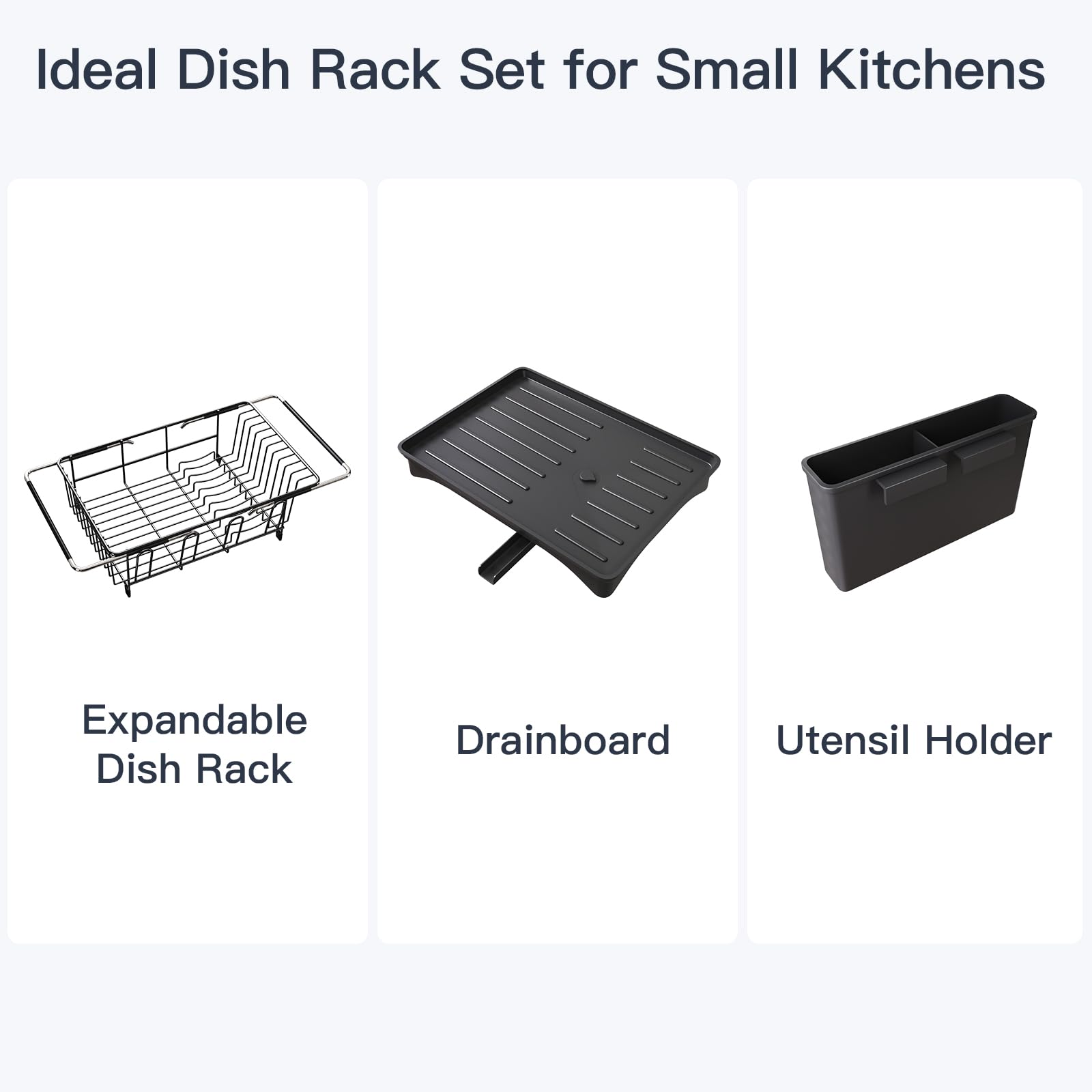 Dish Drying Rack Over The Sink with Utensil Holder