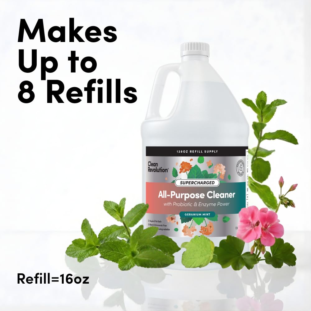 SuperCharged All Purpose Cleaner Refill with Smart Probiotic + Enzyme Complex (128 Fl Oz)