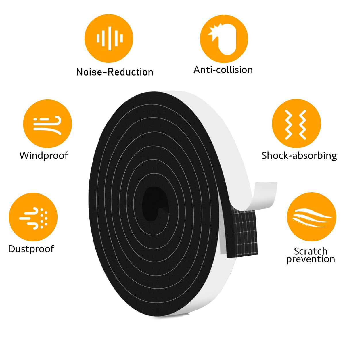 Strong Adhesive Foam Seal Strips for Door (10 Foot)