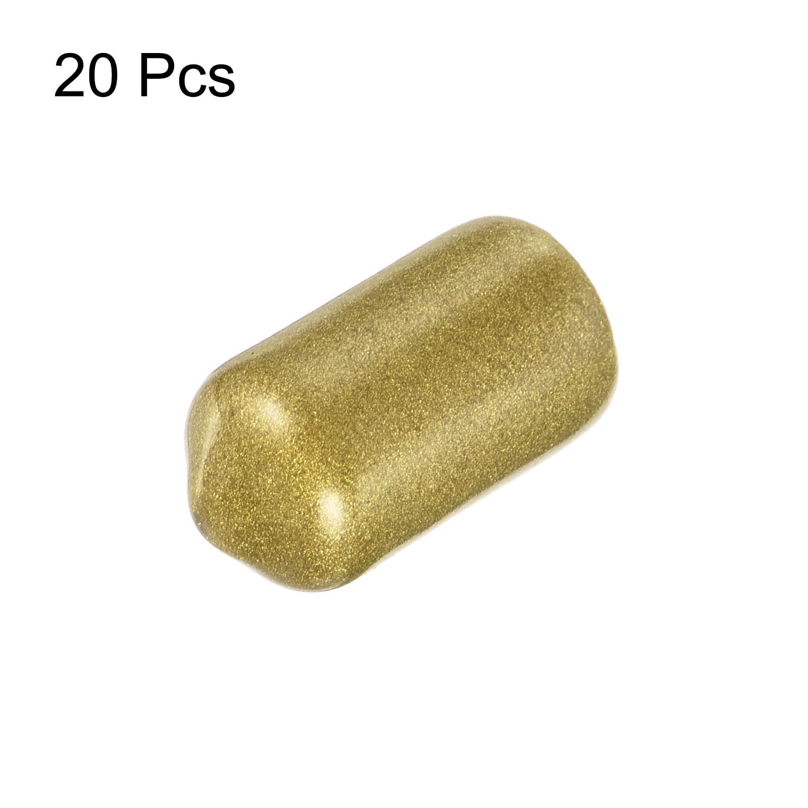 20pcs Rubber End Caps 9mm ID Vinyl Round Tube Bolt Cap Cover Thread Protectors Gold