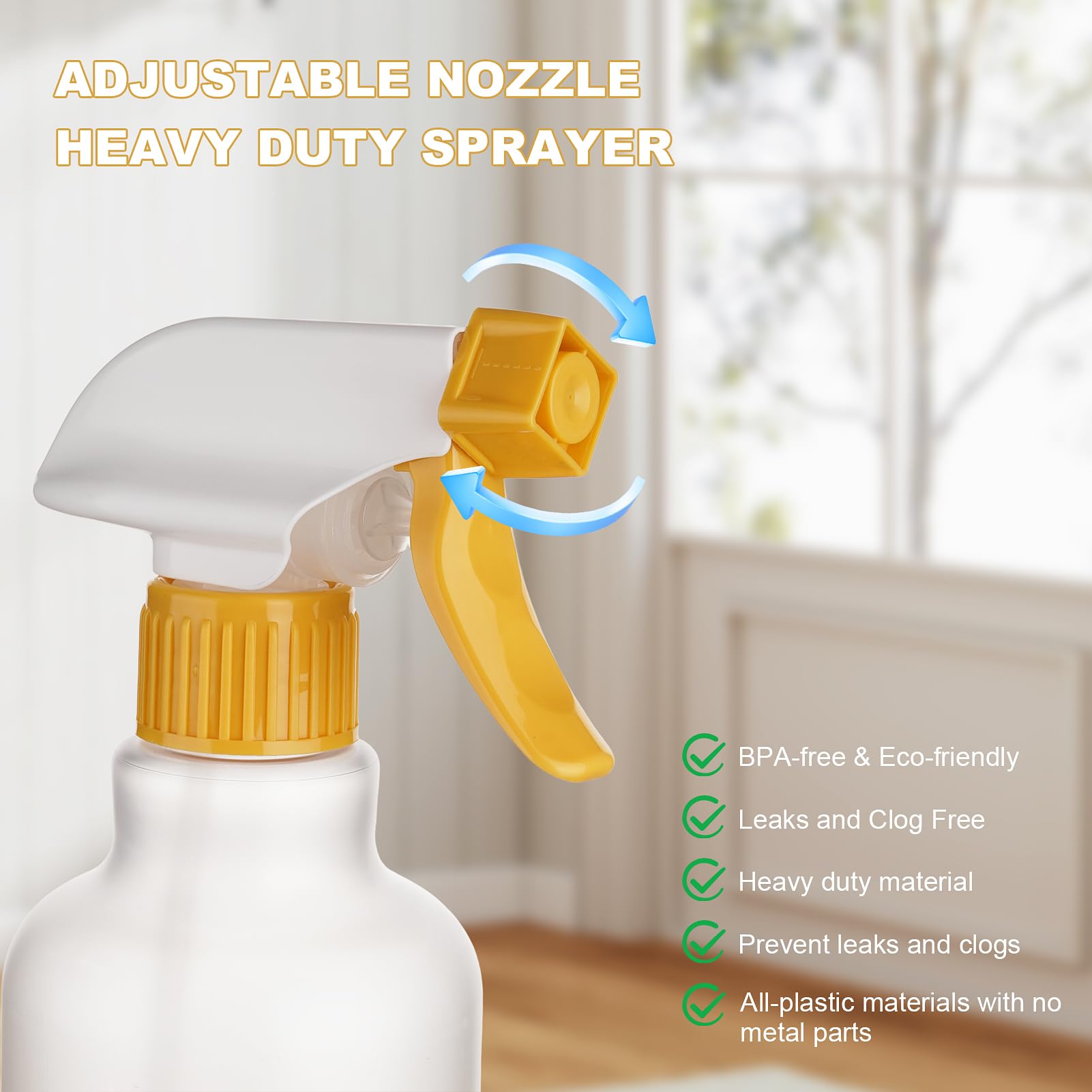 16.9oz 500ml Plastic Spray Bottles 2 Pack (2 Count)
