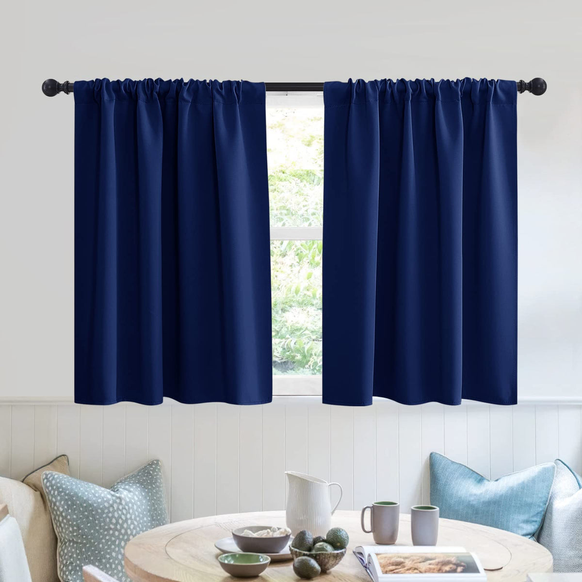 Short Blackout Privacy Curtains 30 inch Long for Bathroom Window