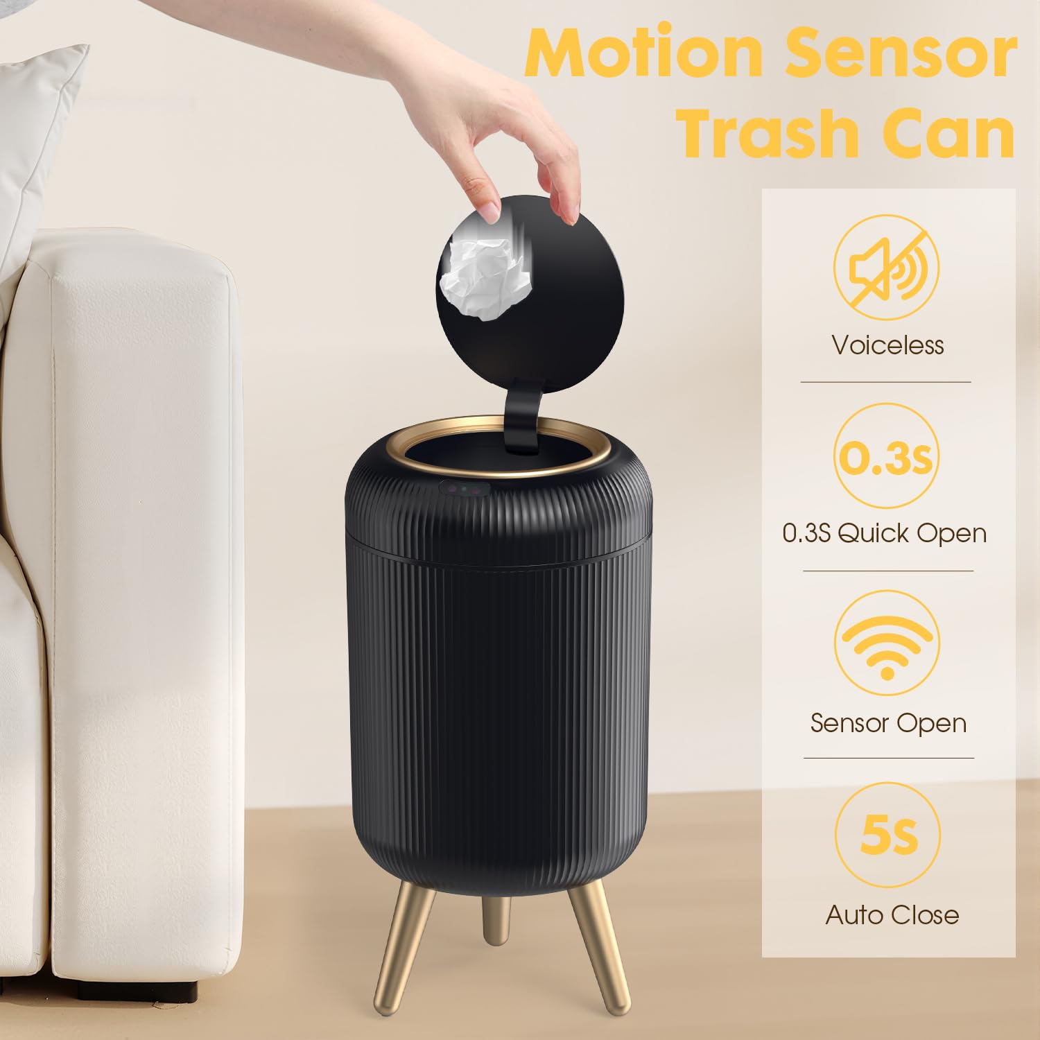 Automatic Motion Sensor Trash Can Bathroom