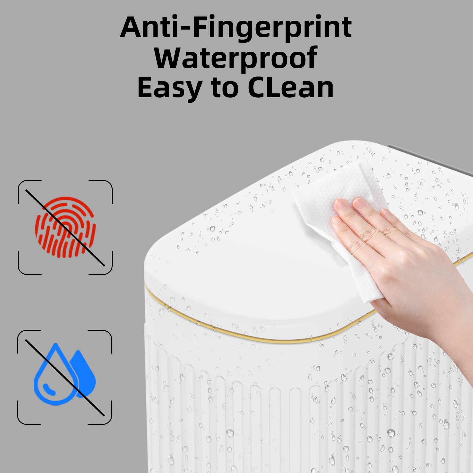 2.6 Gallon Slim Bathroom Trash Can with Soft Close Lid