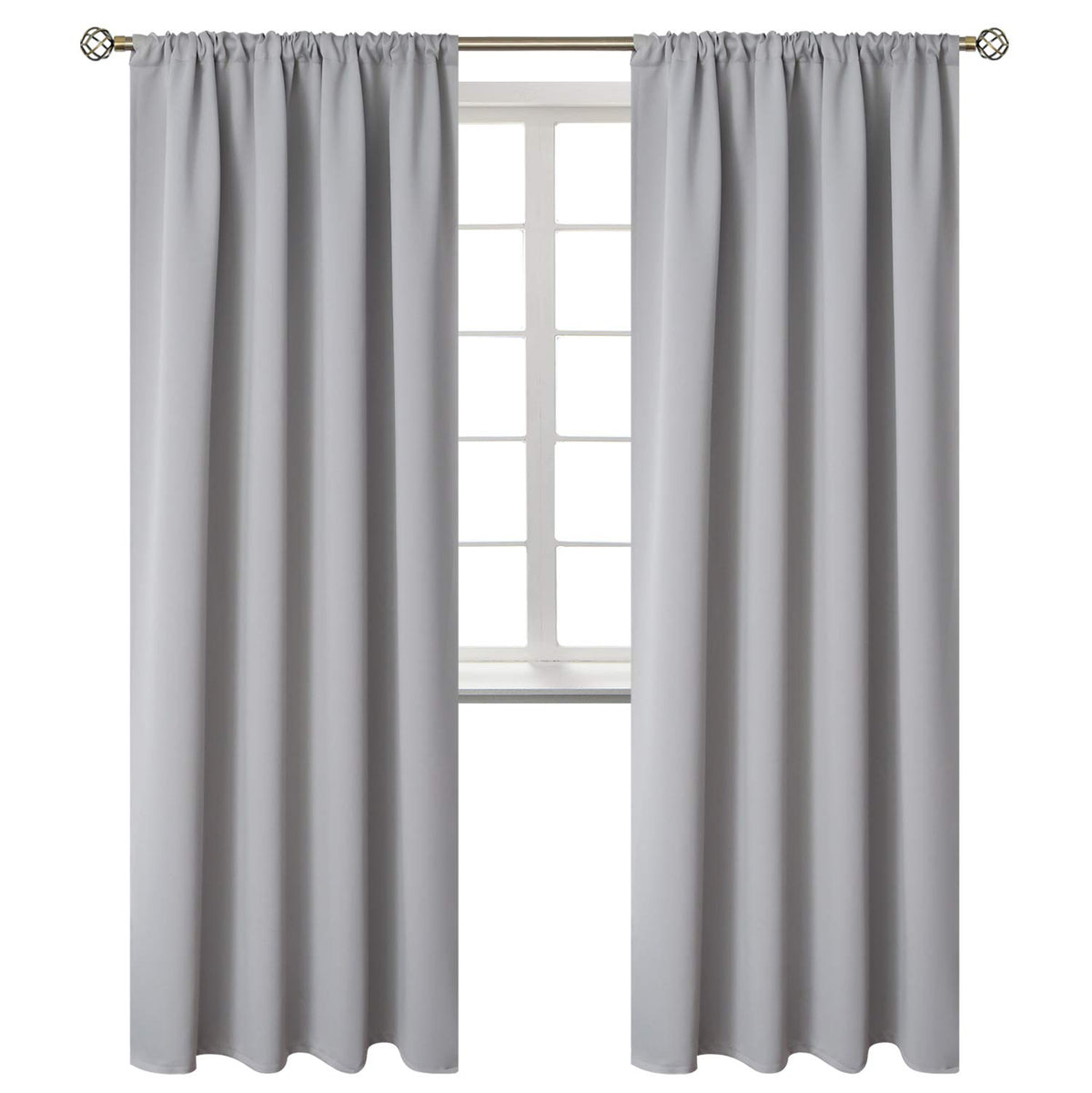 Rod Pocket Blackout Curtains for Bedroom (2 Count)