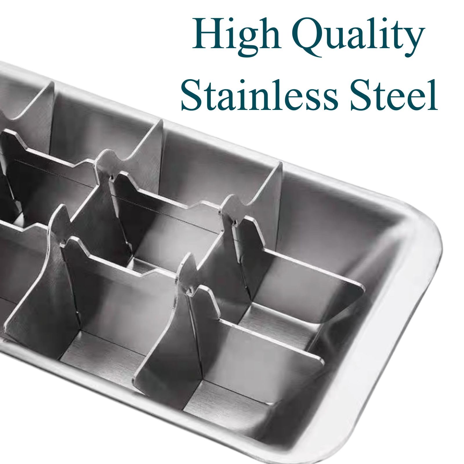 3 Pack Stainless Steel Ice Cube Trays (3 Count)
