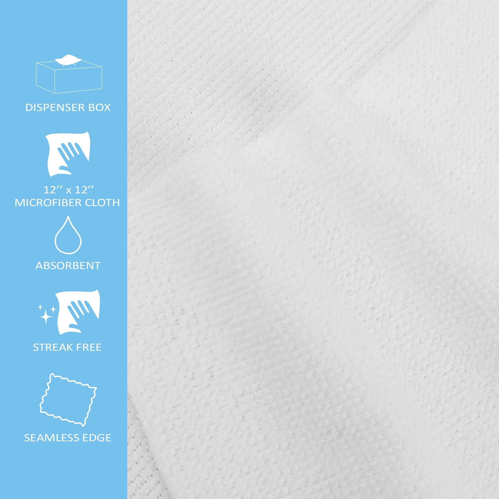 50PK Profesional Resuable Lint Free Microfiber Edgeless Cleaning Cloth Cleaning Rags (50 Count)