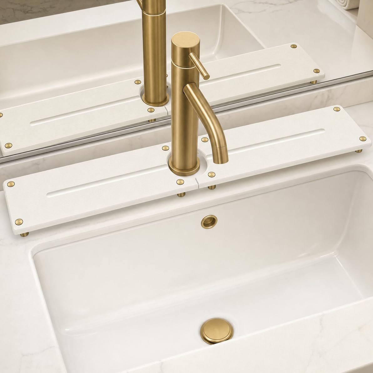 2PCS Stone Faucet Mat for Kitchen Sink
