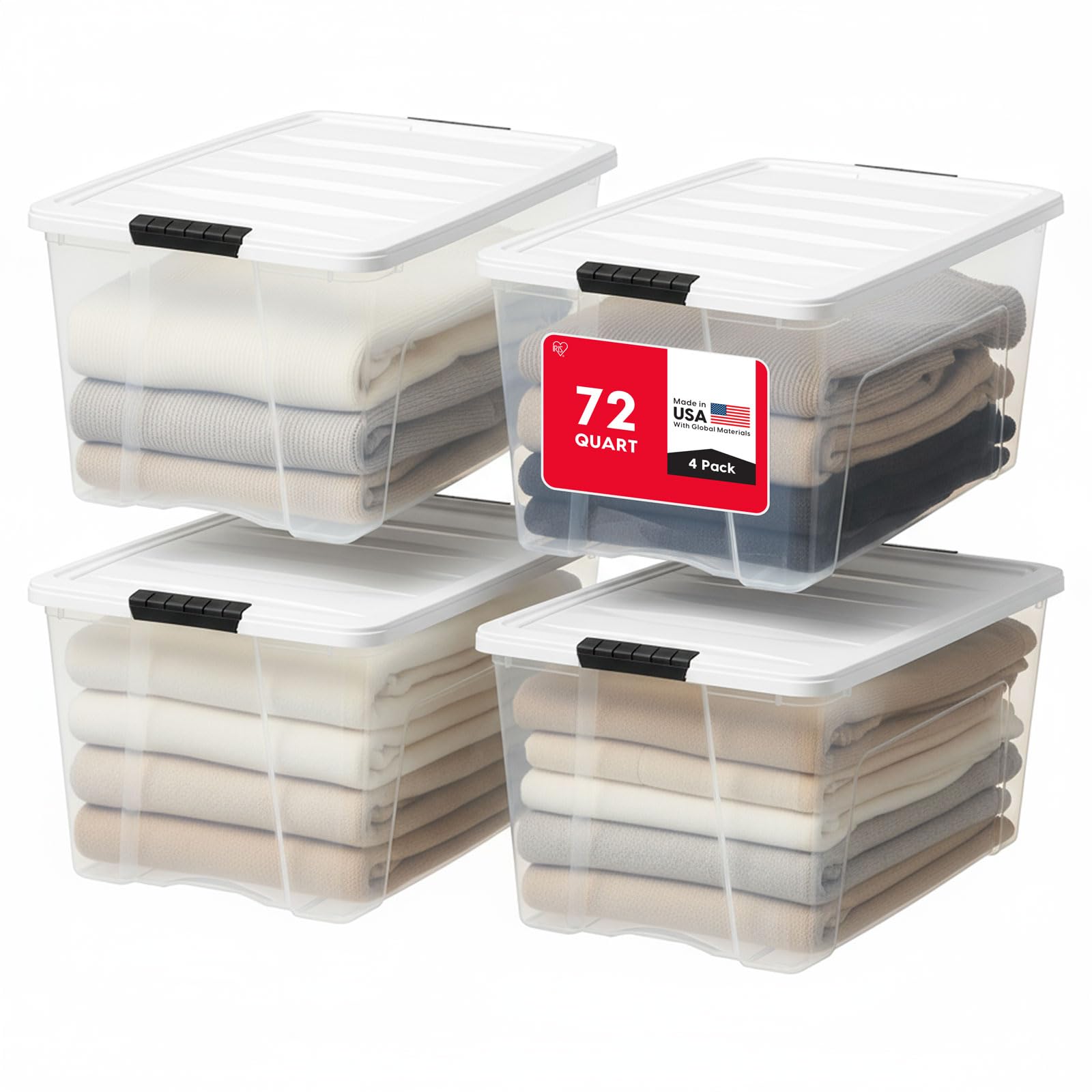 72 Qt Storage Bins with Lids (4 Count)