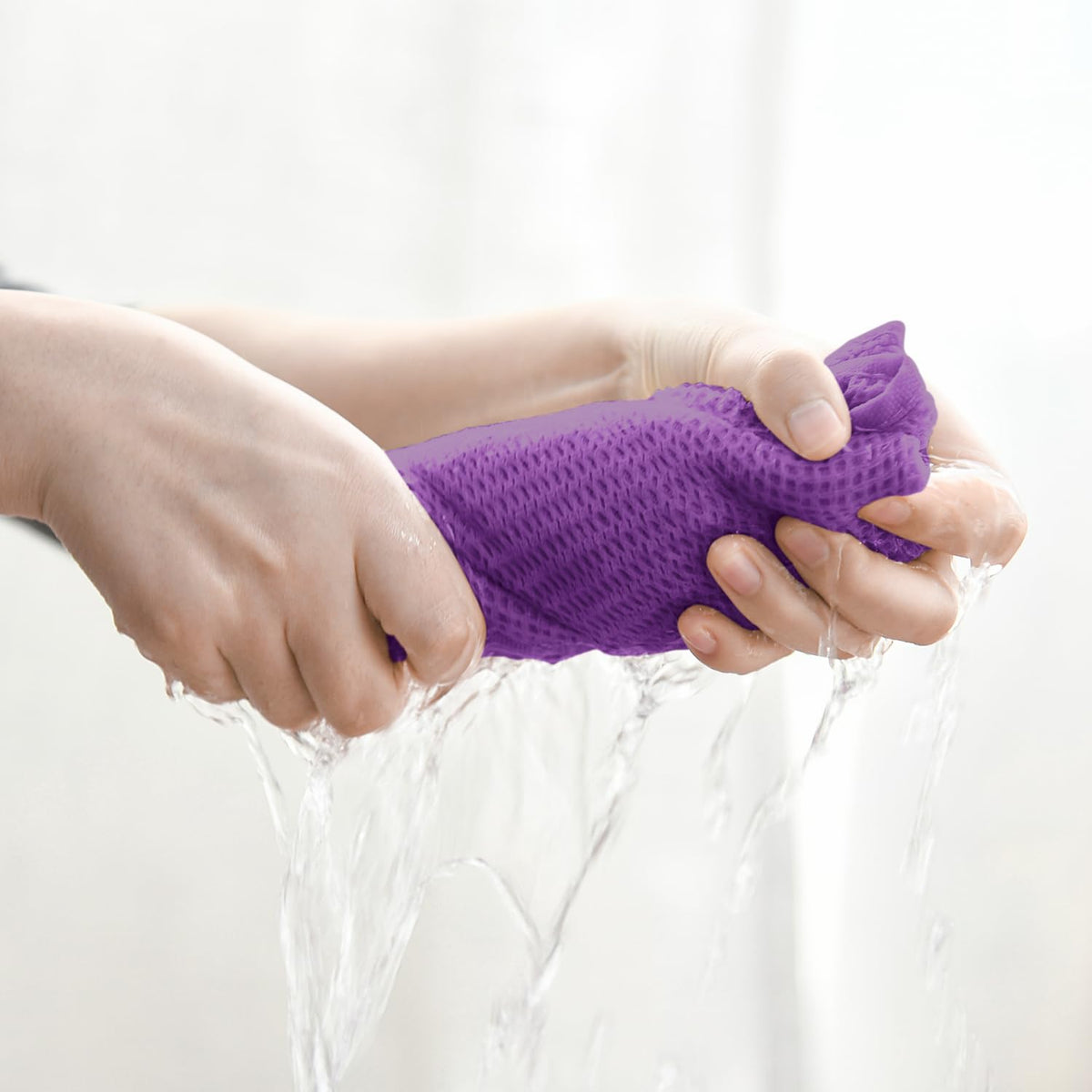100% Cotton Purple Waffle Weave Kitchen Dish Cloths (6 Count)