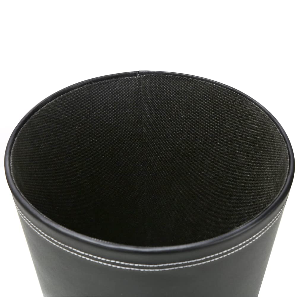 Classic Pu Leather Trash Can Wastebasket