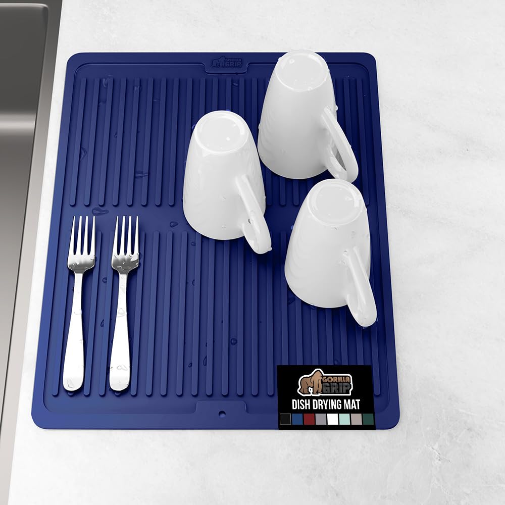 100% BPA Free Patented Silicone Dish Drying Mat for Kitchen Counter