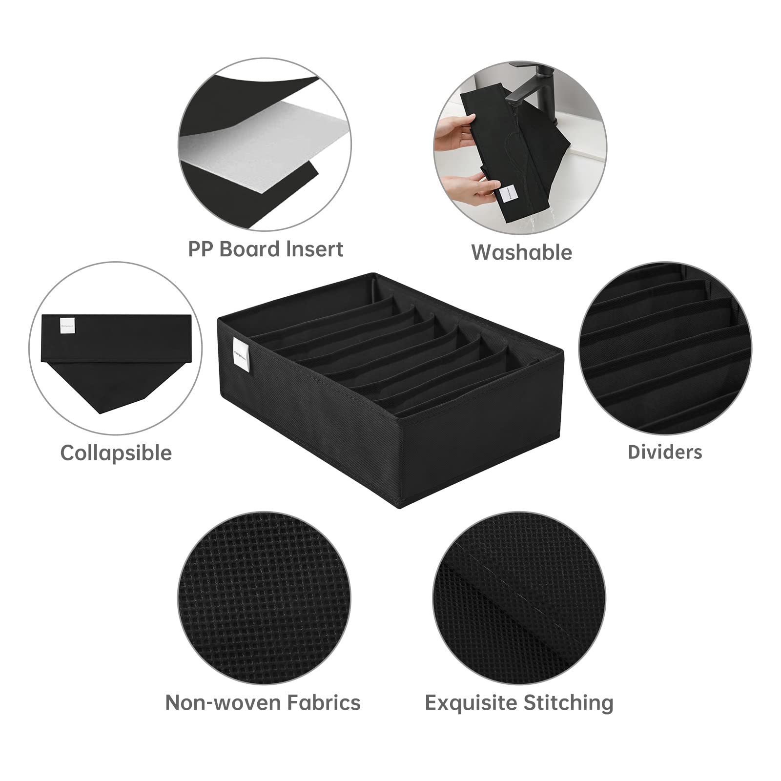 4 Packs T shirt Drawer Organizers for Clothing (4 Count)