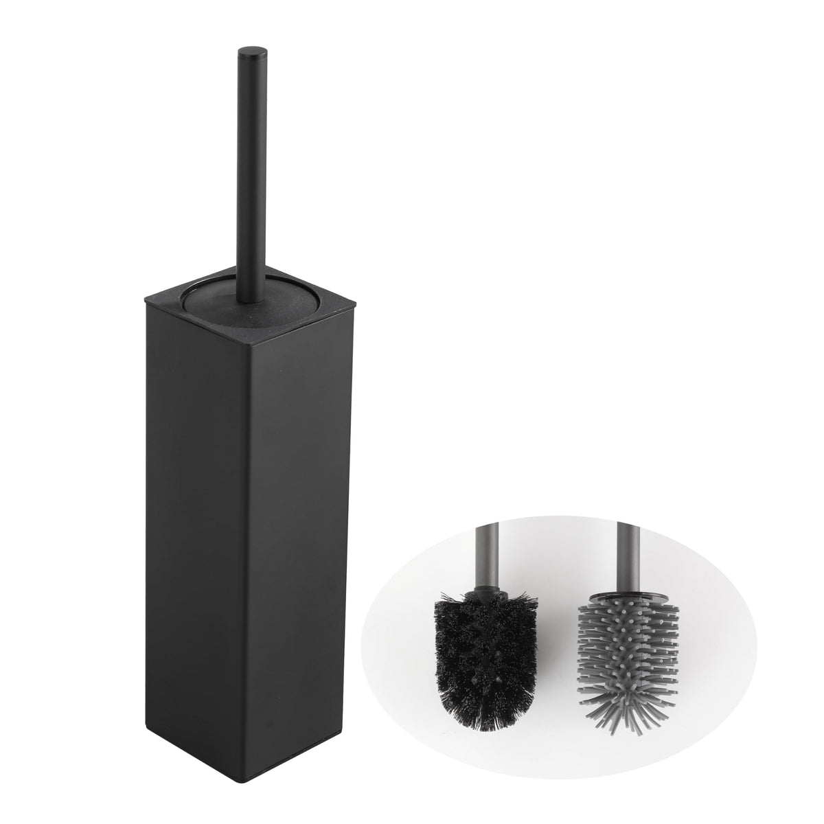 Toilet Brush and Holder Set Black Freestanding for Bathroom