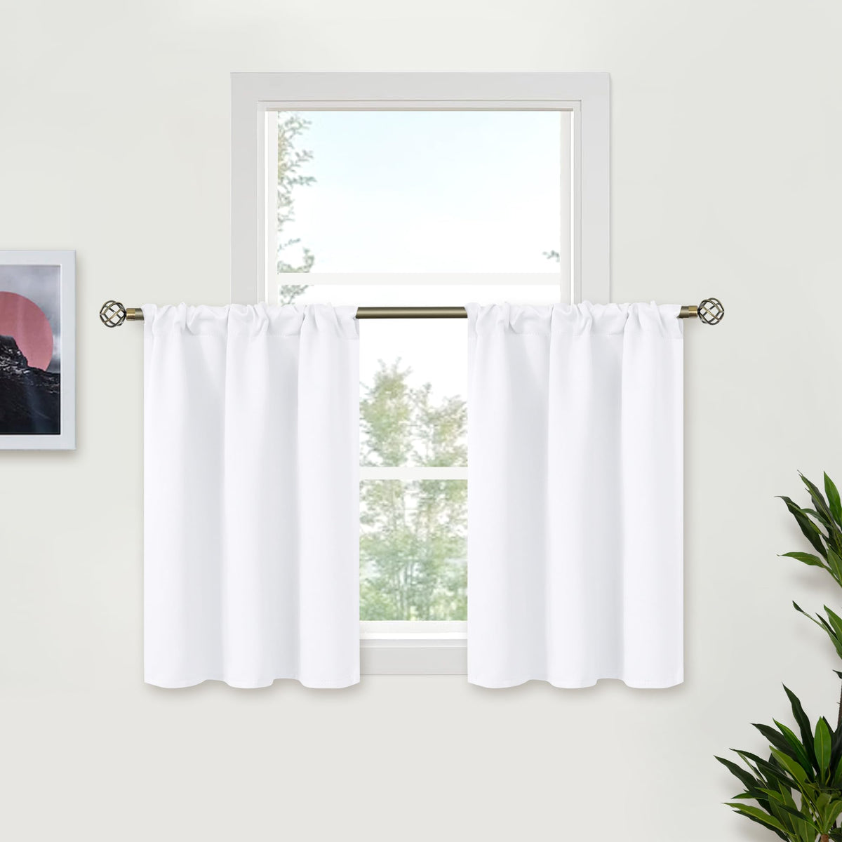 White Curtains 36 Inch Length (2 Count)