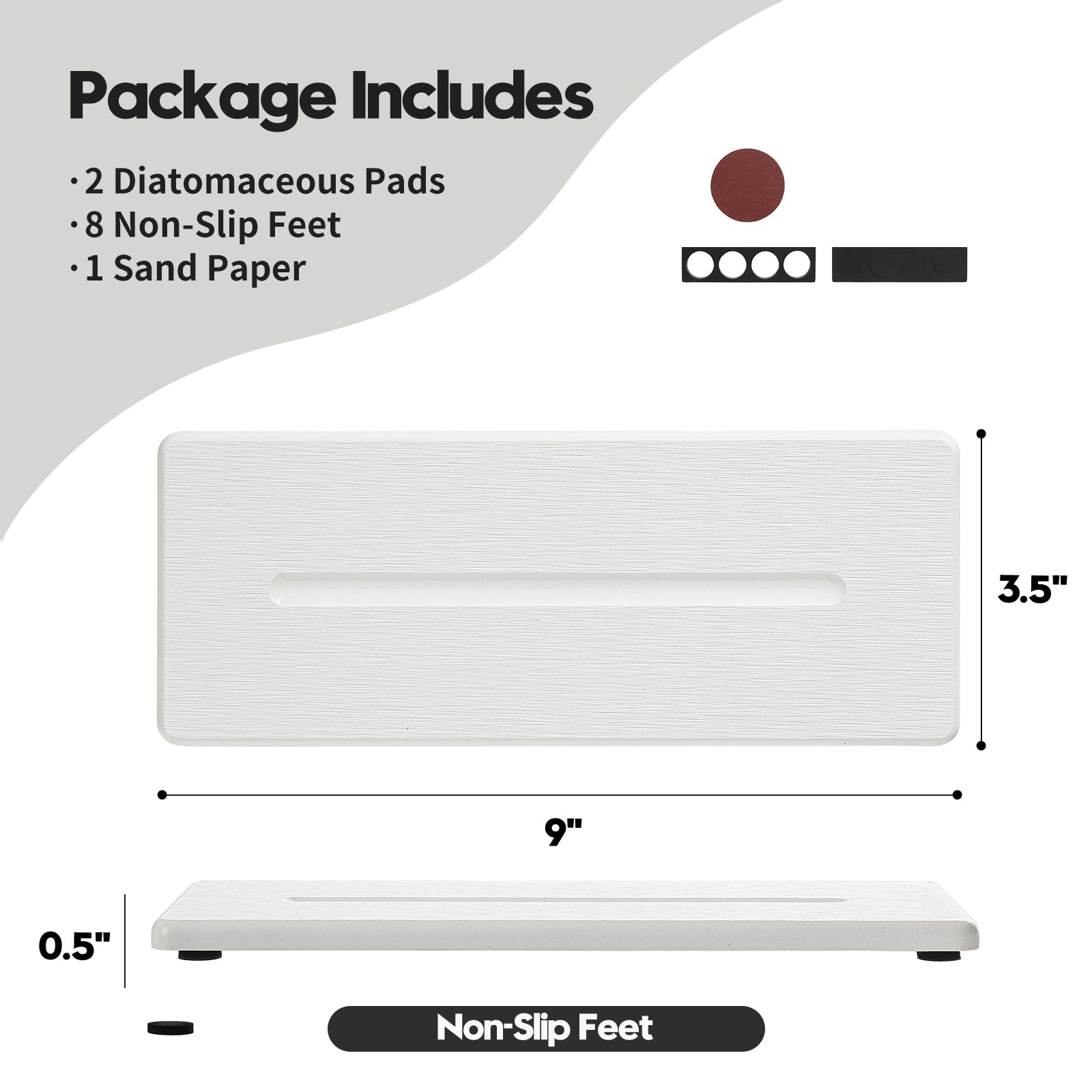 2 Pack Diatomite Stone Sink Tray (2 Count)