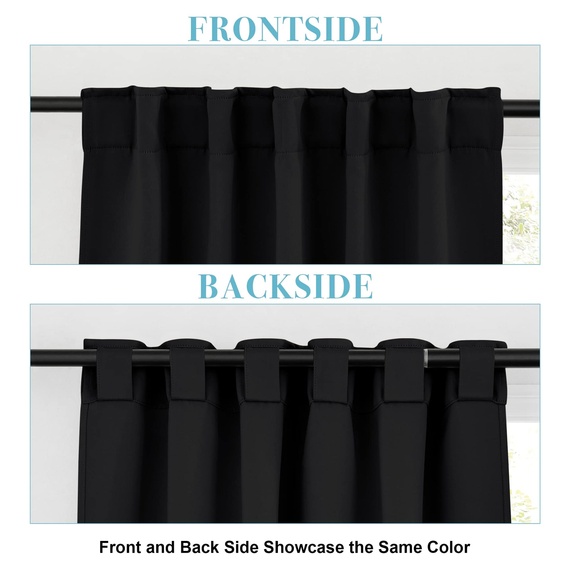Short Blackout Curtains for Small Kitchen Cafe Bathroom Window