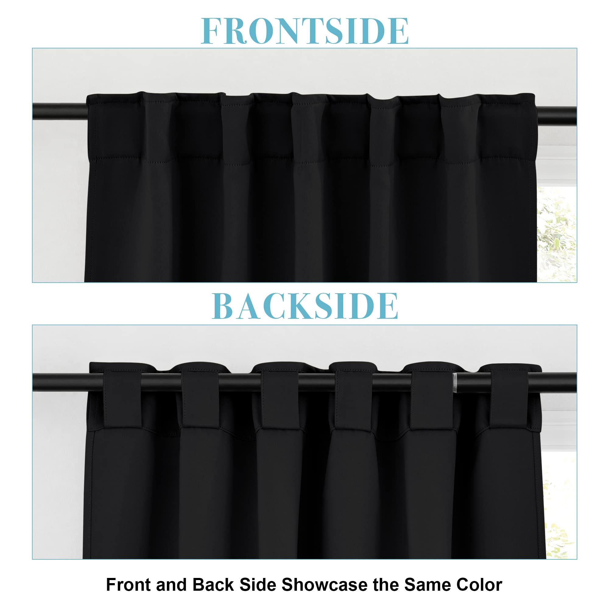 Small Window Curtains Blackout for Kitchen Bathroom Cafe RV Camper (2 Count)