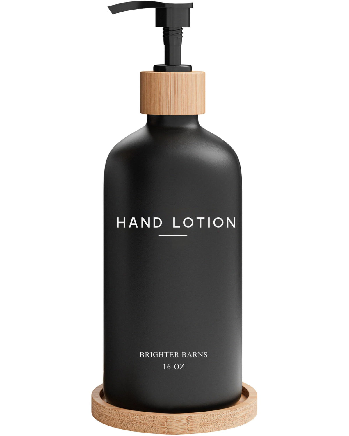 Black Glass Lotion Dispenser with Pump by Brighter Barns (3 Count)
