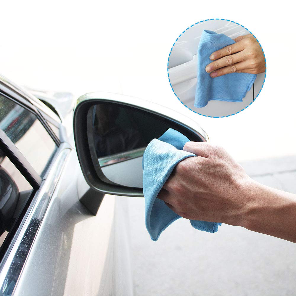 Auto Care Microfiber Glass Cleaning Cloths Towels for Windows Mirrors Windshield Computer Screen TV Tablets Dishes Camera Lenses Chemical Free Lint Free Scratch Free (8 Count)