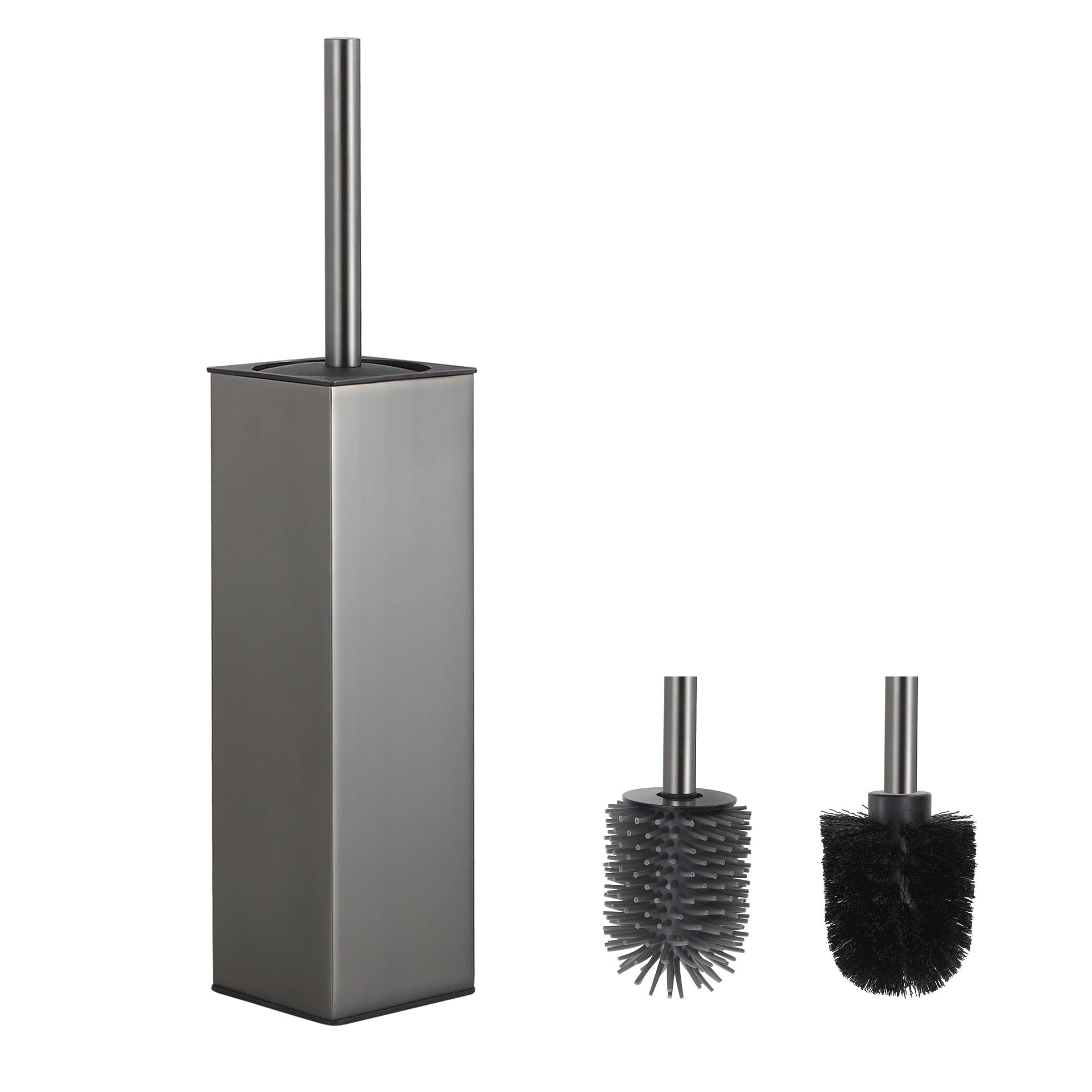 Toilet Brush and Holder Set Gun Gray Freestanding Toilet Bowl Brush for Bathroom