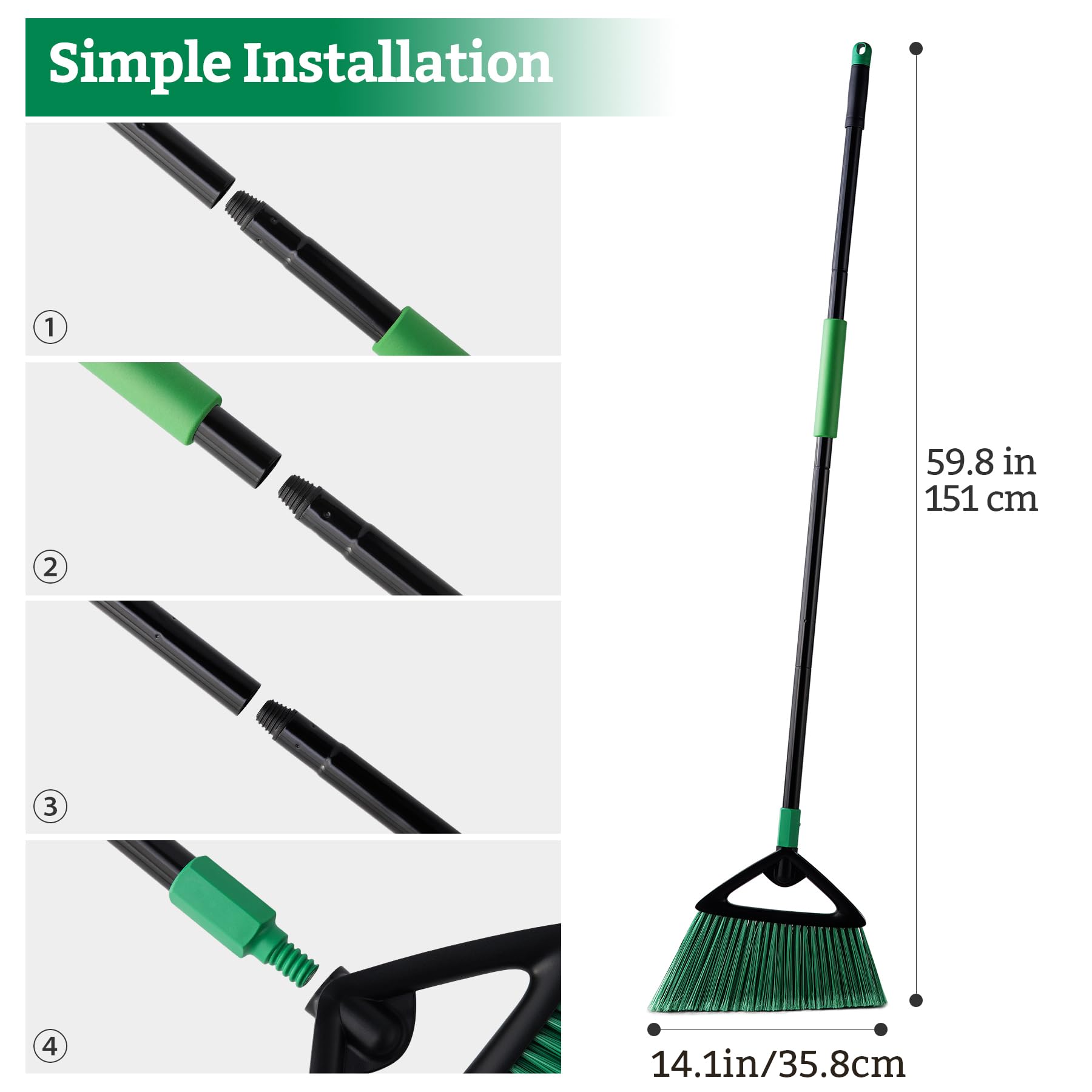 Angle Broom with 57" Long Handle